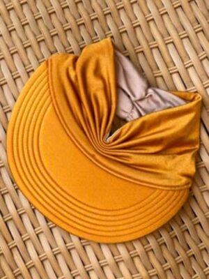Viseira turbante dupla face com NUDE FPSUV 50+ | Mostarda