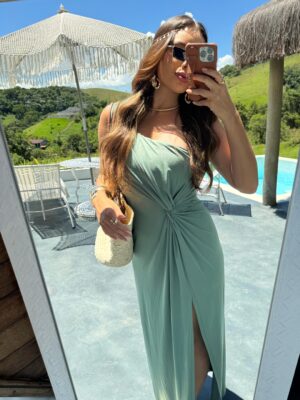 Saída Serena longa Verde Militar