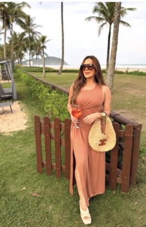 Saída Serena longa caramelo